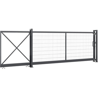 EKOfence Posuvná samonosná brána 2D panel ZnPVC 4000x1500mm, antracit, P/Ľ 16099