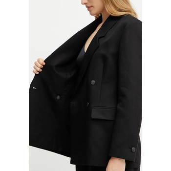 Ivy Oak Ленено сако Ivy Oak JASEMINA ROSE в черно с двуредно закопчаване с изчистен дизайн IO119125 (IO119125)