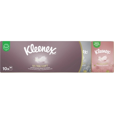 Kleenex ultra soft papírové kapesníčky 4-vrstvé 10 ks – Zboží Dáma