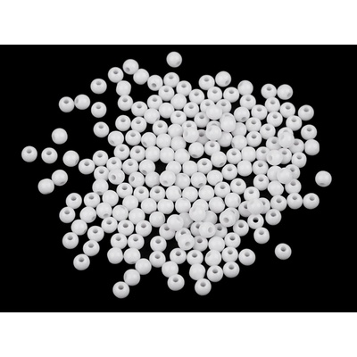 Prima-obchod Plastové korálky Color Ø4 mm, barva 1 bílá