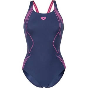 arena Дамски бански костюм Arena Women's Graphic Swimsuit Swim Pro Back Swimsuit - Navy / Shocking Pink - размер 34 (EU) (150-5855-0211)