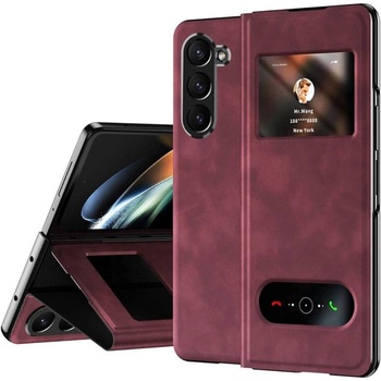 GKK Кожен Калъф с Поставка за Samsung Z Fold 6, GKK Leather Case, Червен (59066011005754)