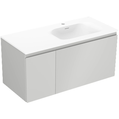 Orio баня шкаф 100 см с мивка Vela дясна, 1S, 1D, сива мат/бяла мат - 91A13-10047-3-BBFF62-W23P01 (91A13-10047-3-BBFF62-W23P01)