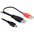 Delock USB napájecí Y kabel, 2x A na mini USB B, 1m