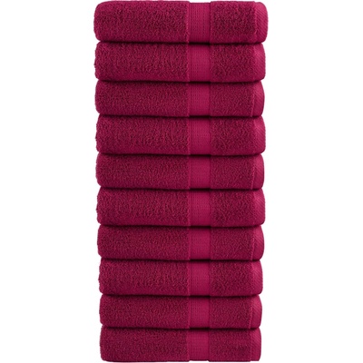 vidaXL Премиум хавлиени кърпи SOLUND 10 бр бордо 100x150 см 600gsm (137217)