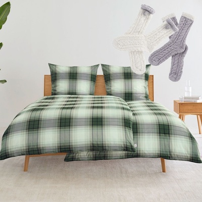 s.Oliver obliečky Flanel 6128 ponožky partnerský set 2x140x200 70x90