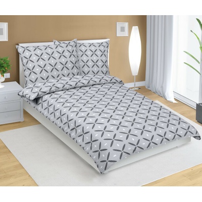 Bellatex obliečky krep Čtverec šedý 140x220 70x90