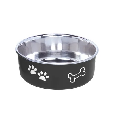 Nobby Съд за храна или вода за куче метал Fusion с гумена основа - цвят черен, 16 см 0, 940 лит NOBBY Германия 73857