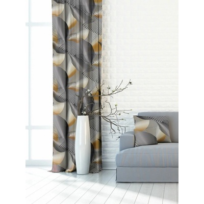 Dekorační látka Darina šedo hořčicová š.150cm - látka v metráži 411197-108