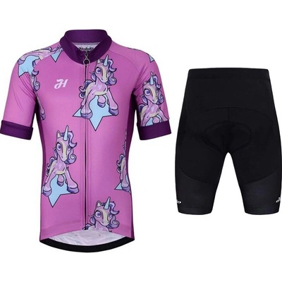 Holokolo krátky a krátke nohavice UNICORNS fialová/čierna