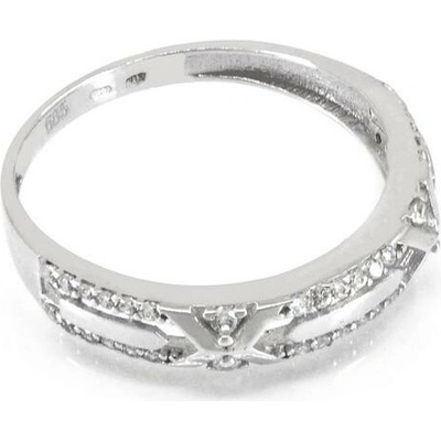 sZlato.cz 3390 Zlatý dámský prsten z bílého zlata s bílými zirkony