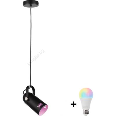 Paulmann 79766 - LED RGBW 1xE27/15W пендел на шнур LAVEA 230V черен (LEDW4785B)