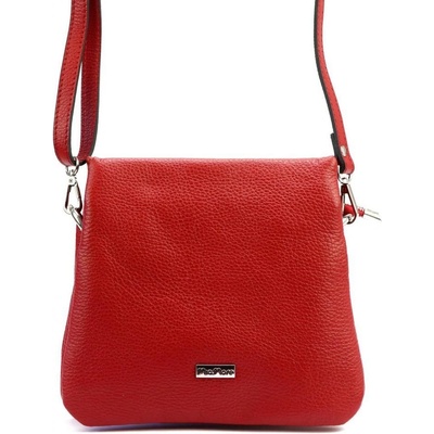 MiaMore kožená crossbody dámská kabelka se třemi oddíly červená
