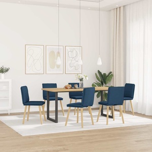vidaXL Трапезни столове, 6 бр, сини, текстил (3315633)