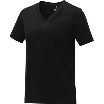 Somoto Dámske tričko s krátkym rukávom a výstrihom do V čierna