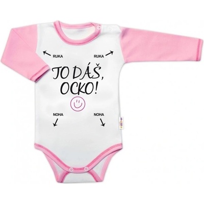 Baby Nellys Body dlhý rukáv s vtipným textom Baby Nellys TO DÁŠ OCKO holka