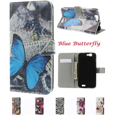 Huawei Ascend G7 Painted Wallet Кожен Калъф + Протектор