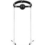 Bedroom Fantasies Ball Gag with Nipple Clamps Black