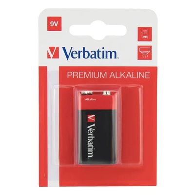 Verbatim Батерия Verbatim ALKALINE BATTERY 9V 1 PACK (HANGCARD) (49924)