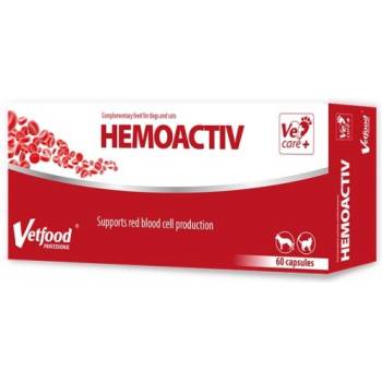 VetFood HemoActiv - хранителна добавка за кучета и котки с недостиг на жeлязо, страдащи от анемия, 60 капсули - Полша