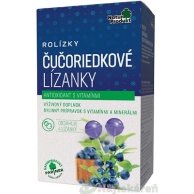 NaturProdukt Čipky čučoriedkové lízanky multivitamín 4 ks