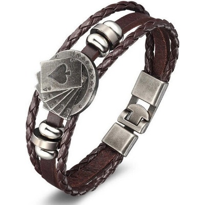 Gaira Kožený náramek Pikové Eso 3112 hnědá