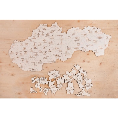 PDK11 Puzzle v drevenej krabičke - Slovensko - Okresy a okresné mestá