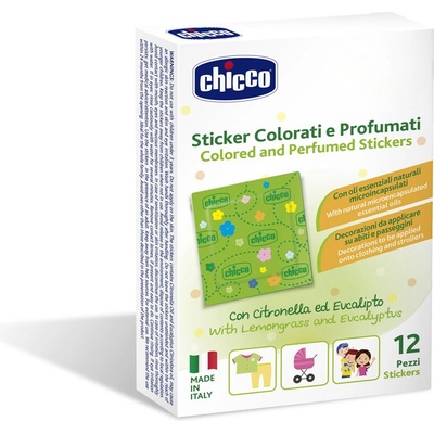 CHICCO Nálepky farebné parfumované proti hmyzu s prírodnou ochranou 12 ks Natural 08551.00