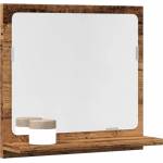 vidaXL Огледален шкаф за баня от старо дърво 40x11x37 cm (856187)