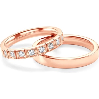 Image 1 of SAVICKI Сватбени халки: розово злато, плоски. 3 мм