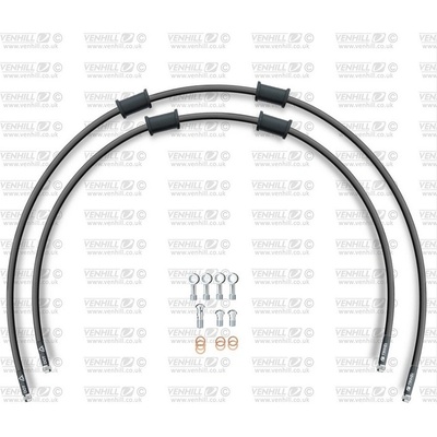 CROSSOVER Hadice přední brzdy sada Venhill POWERHOSEPLUS SUZ-12007FS-BK (2 hadice v sadě) černé hadice, nerezové koncovky