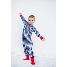 Overal hrubší Námornícke prúžky-červené ponožky