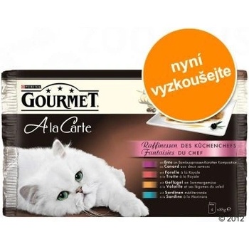 Gourmet & La Carte kuře & pstruh & hovězí & mořský losos 4 x 85 g