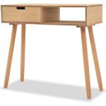 vidaXL Конзолна маса, иглолистна дървесина масив, 80x30x72 cм, кафява (244739)
