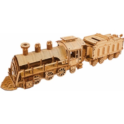 Kruzzel Dřevěné 3D puzzle Parní lokomotiva s tendrem 282 ks