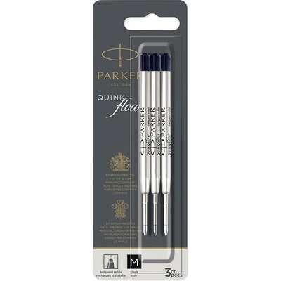 Parker Náplň QuinkFlow do kuličkové tužky M černá 3 ks 1502/0219151