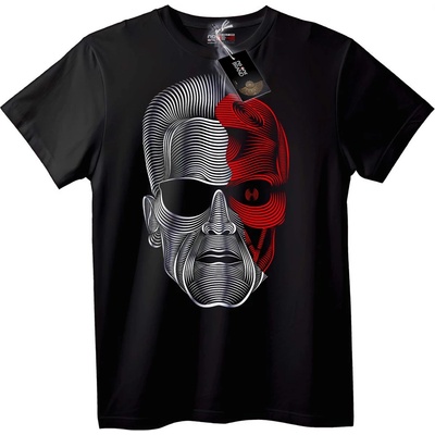 NOONEBRAND Тениска Terminator T-800 разделено лице - 2XL, White