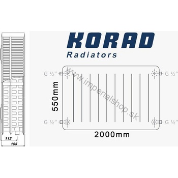Korad Radiators 33K 550 x 2000 mm