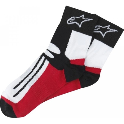 Alpinestars ponožky krátké RACING ROAD Socks COOLMAX Itálie černé/bílé/červené