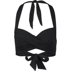 Seafolly Дамско бикини горнище Seafolly Women's Collective Twist Soft Cup Halter Bikini top - Black - размер 36 (EU) (150-2120-0112)