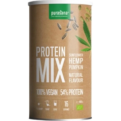 Purasana 100% Vegan Protein Mix with Pumpkin & Hemp Protein | Natural [400 грама] Натурален