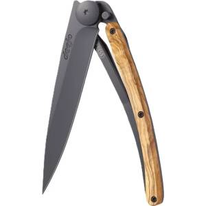 DEEJO 1gb001 black / Стилно ултралеко джобно ножче с дискретно черно острие без татуировки (1gb001)