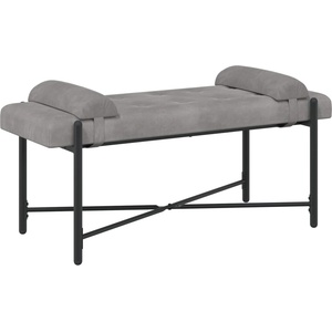vidaXL Пейка с копчета и възглавници Светлосиво 110 x 40 x 46 cm (42038385)