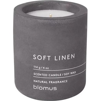 Blomus (Германия) Ароматна свещ BLOMUS FRAGA с аромат Soft Linen - Ø6.5 х 8 см - цвят магнитно сиво (BLOMUS 65653)