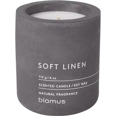 Blomus (Германия) Ароматна свещ BLOMUS FRAGA с аромат Soft Linen - Ø6.5 х 8 см - цвят магнитно сиво (BLOMUS 65653)