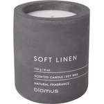 Blomus (Германия) Ароматна свещ BLOMUS FRAGA с аромат Soft Linen - Ø6.5 х 8 см - цвят магнитно сиво (BLOMUS 65653)