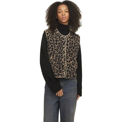 Jack & jones Потник Jack & jones Vera JJXX vest - Brown (Cornstalk / Aop Leopard)