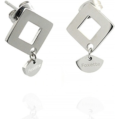 Foxette leštěné náušnice čtverce z chirurgické oceli JF_0336