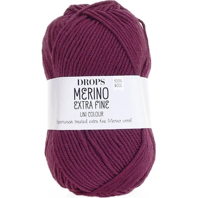 Příze DROPS Merino Extra Fine uni color 35 - tmavá vřesová