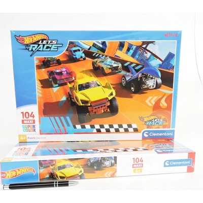 Clementoni Пъзел Clementoni, Hot Wheels, 62x42см, 104 части, 4 години+ (25762 CLEMENTONI)